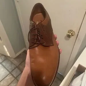 Johnston & Murphy Tan and Dark Brown Calfskin Shoes Conard 2.0 Tan Cap Toe Shoe | Johnston & Murphy - Harpers main image 4